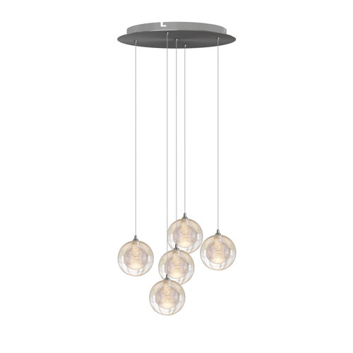 Orren Ellis Riverdale 5 Light Cluster Globe LED Pendant & Reviews